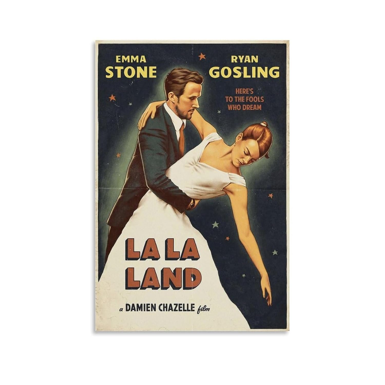 بوستر بتصميم الفيلم الموسيقي لا لا لاند لتزيين غرفة النوم من القماش (30 سم × 45 سم) - صورة 9
