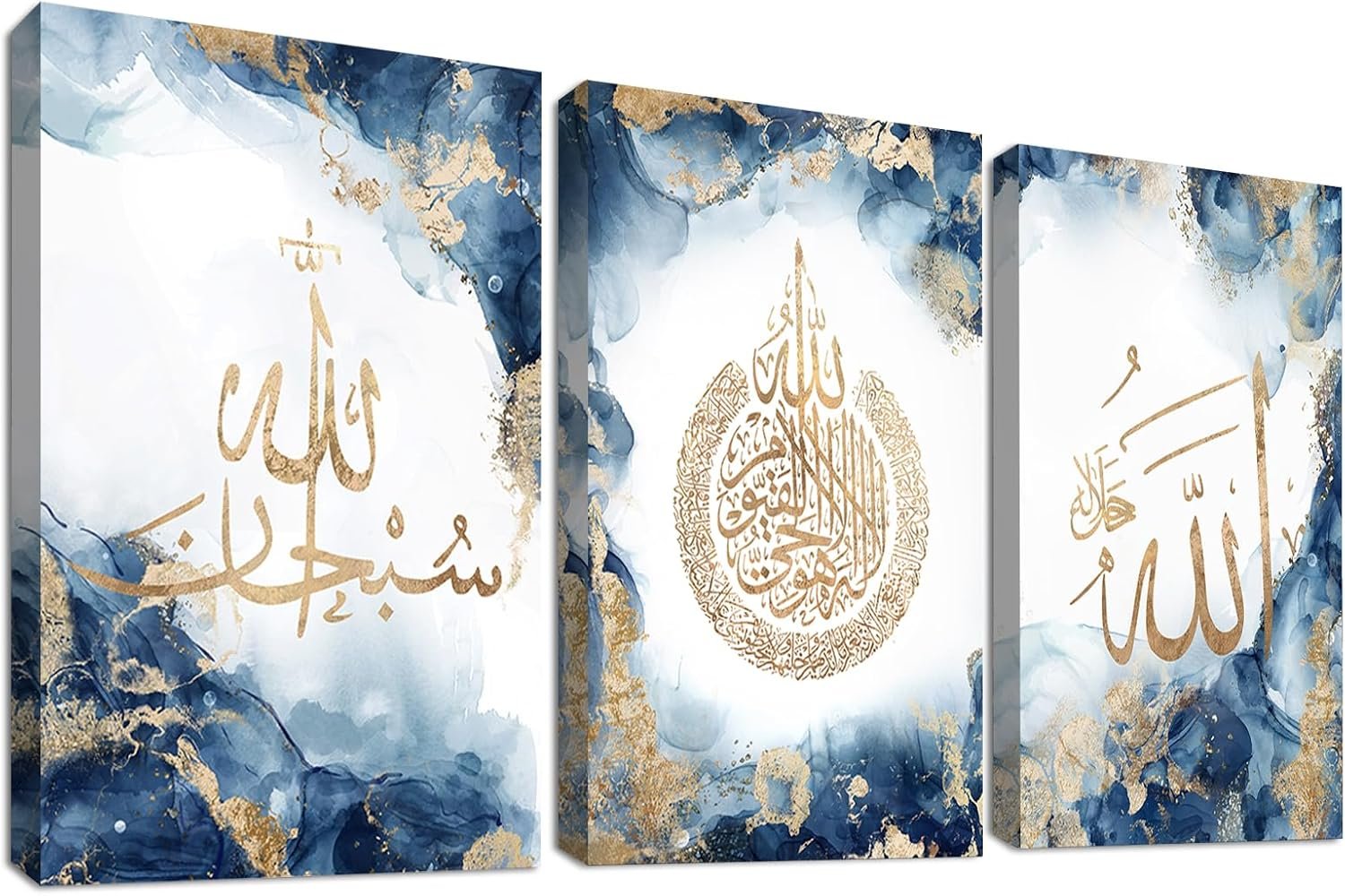 لوحات جدارية من هاف ليمارت، لوحة لغرفة المعيشة بتصميم أوراق نخيل ذهبية، مقاس 30 × 40 سم، مجموعة من 3 قطع - صورة 12