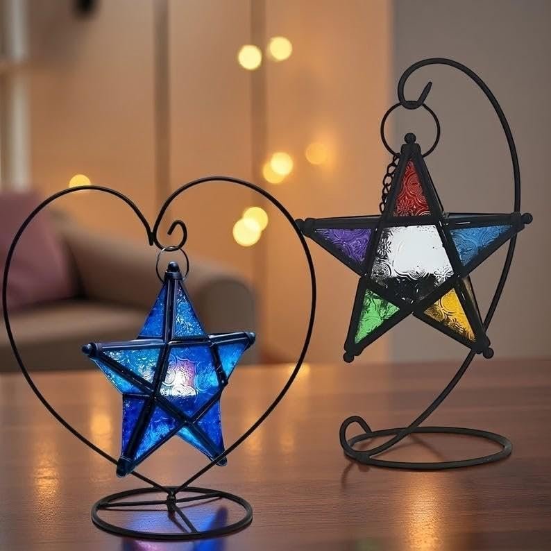 فوانيس رمضان مغربية بستة نظارات ملونة، 30 سم - صورة 8