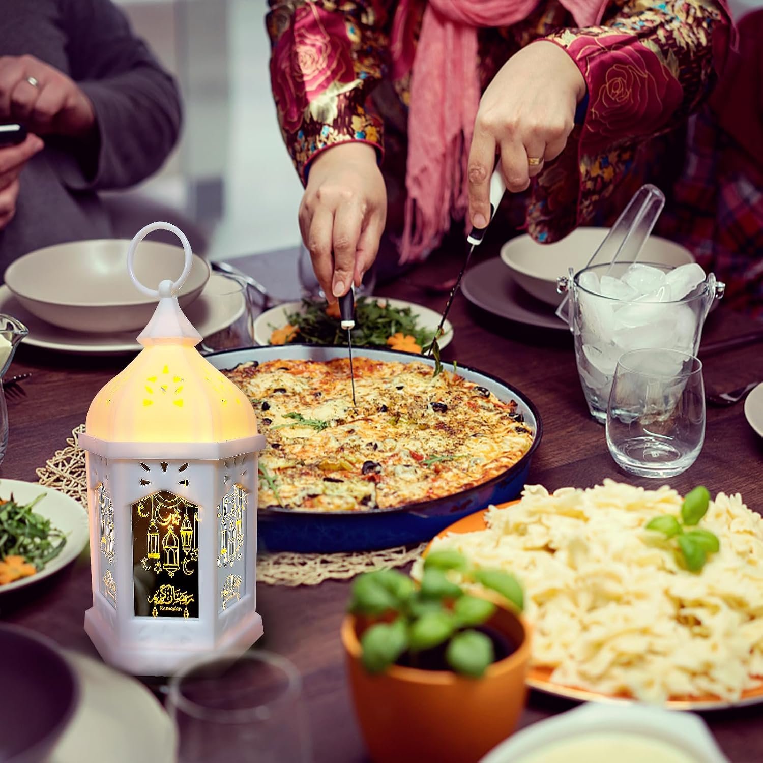 مجموعة فوانيس رمضان من كابيست، ديكورات رمضان للمنزل والطاولة والحائط والأماكن الخارجية، هدايا رمضان للأطفال، ديكور رمضان بطول 20 سم، 2 قطعة - صورة 3
