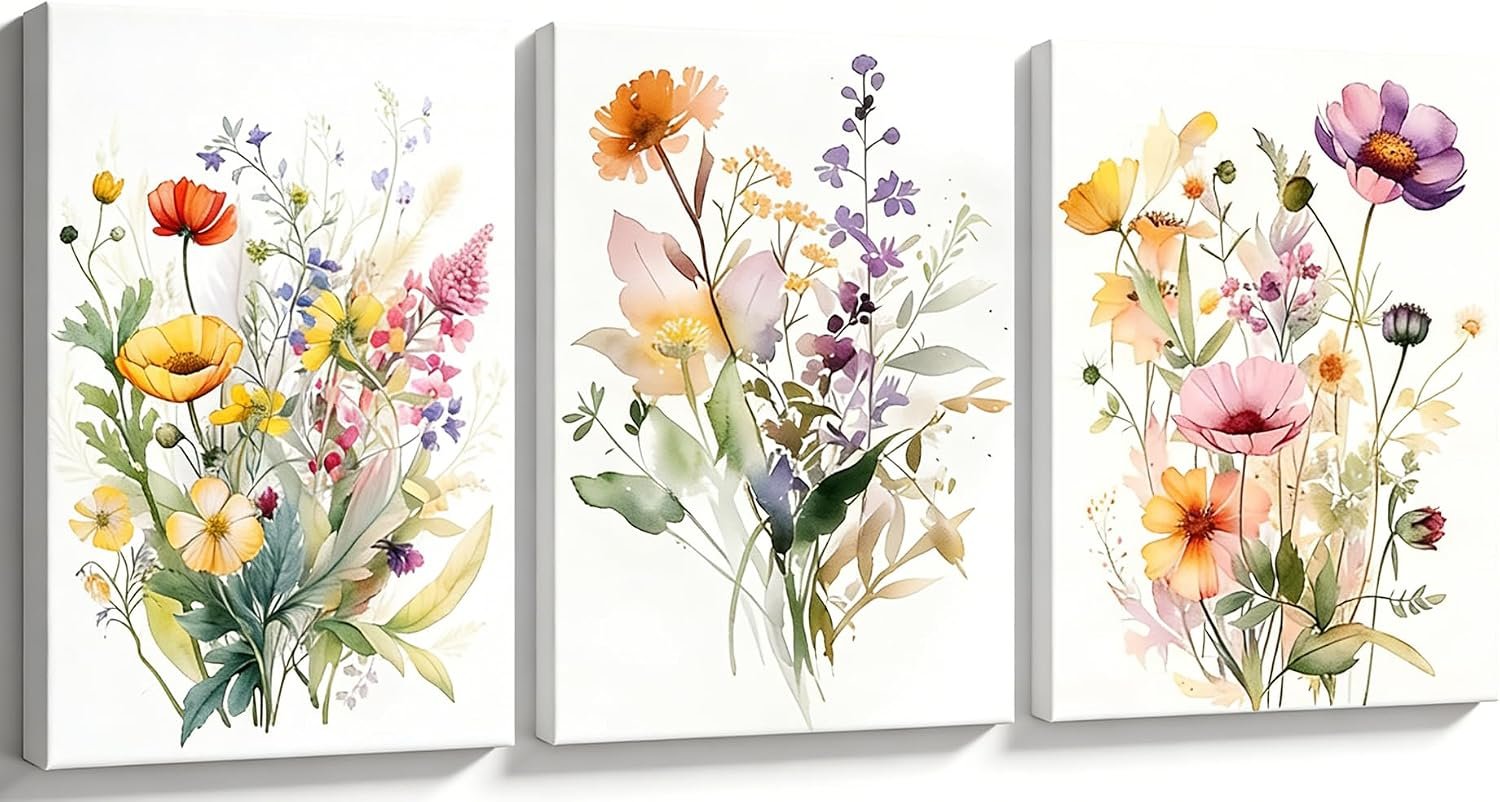 PIGPIGFLY Modern Canvas Picture Set 3-Piece 30 x 40 cm with Wooden Frame - Wall Pictures for Living Room & Bedroom, Abstract Pictures and Wall Decoration - صورة 9