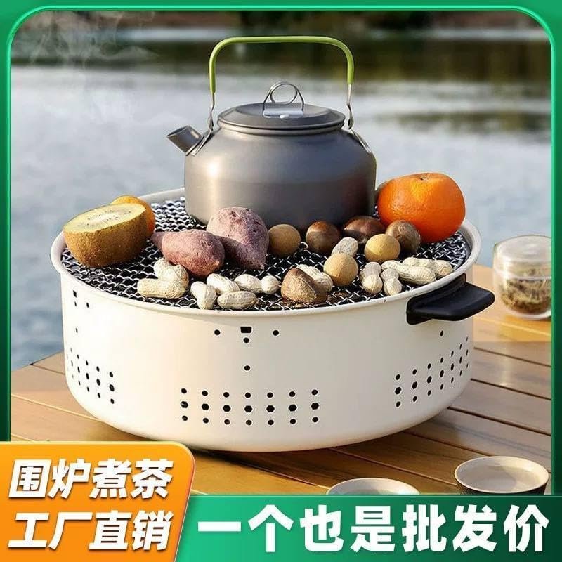 Portable Charcoal Grill Multipurpose Efficient Mini Charcoal Grill with Dense Grill Net for Healthy Smoke-Free Design, Lightweight and Portable for Outdoor Picnics and Camping - صورة 9