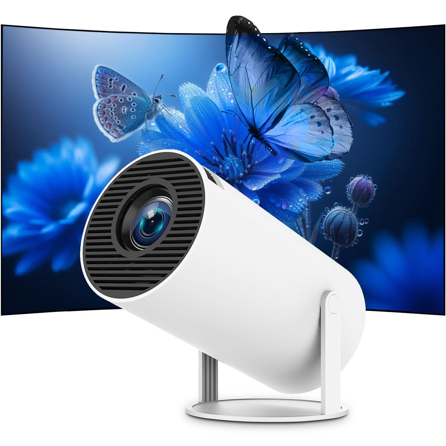 جهاز بروجكتور صغير محمول 4K 1080P FHD متوافق مع اندرويد 11 ونتفليكس يدعم واي فاي 6، بلوتوث 5.0، دوران 180 درجة، جهاز بروجكتور للعرض المسرح المنزلي الصغير مع تصحيح تلقائي للانحراف - صورة 11