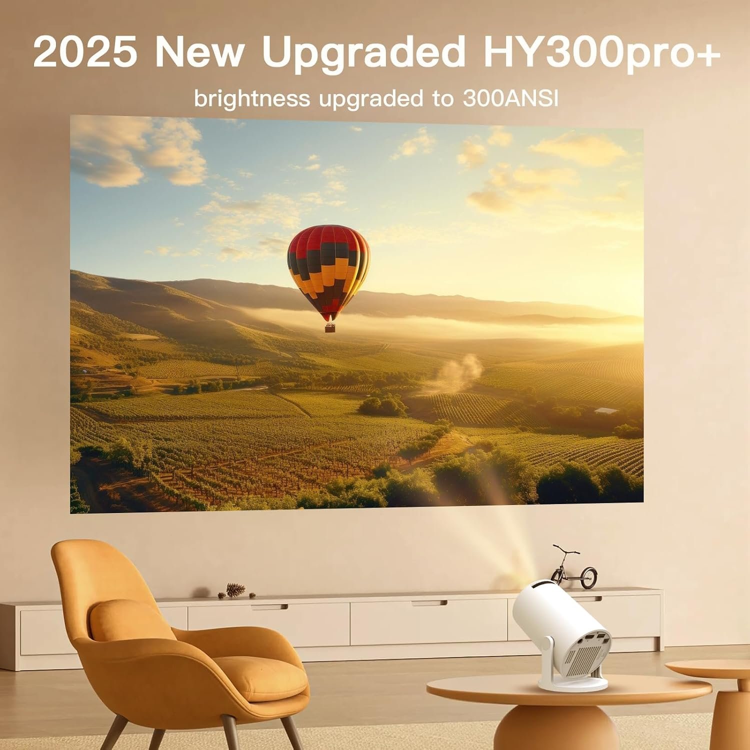 [تطبيقات مدمجة وترقية 2025] بروجكتور ذكي مزود بواي فاي 6 وبلوتوث 5.4، 1080 بيكسل 4K عالي الدقة HD، تصحيح انحراف تلقائي 360 درجة، سينما محمولة صغيرة لنظامي iOS/أندرويد. - صورة 3