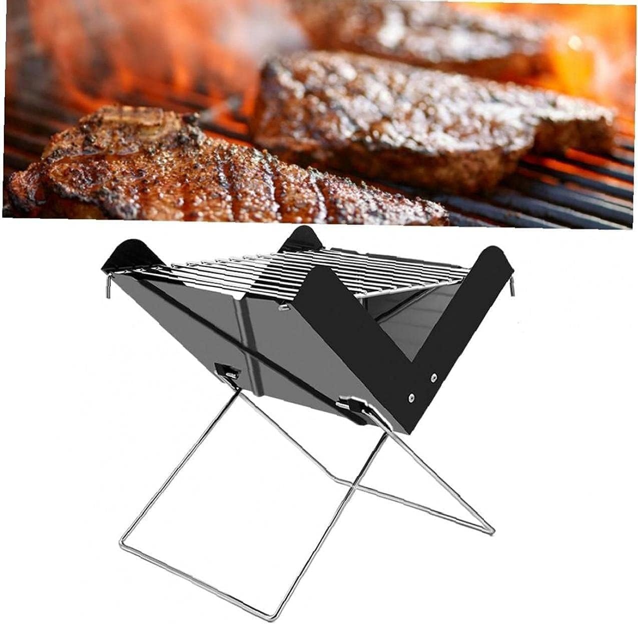 شواية فحم محمولة وقابلة للطي ، الشواية مصممة خصيصًا لعشاق التخييم و التنزه في الحدائق أو على الشاطئ،توفر لك تجربة طهي سهلة - صورة 5