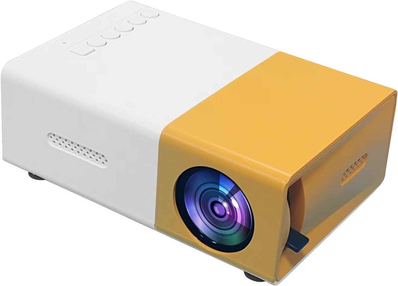 جهاز عرض صغير محمول LED بدقة 1080P للحفلات المنزلية والاجتماعات والمسرح (نسخة مطورة 2020)، واي فاي، 480 x 320، أبيض