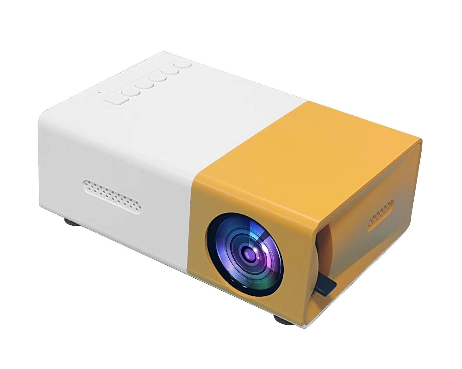 جهاز عرض صغير محمول LED بدقة 1080P للحفلات المنزلية والاجتماعات والمسرح (نسخة مطورة 2020)، واي فاي، 480 x 320، أبيض - صورة 5