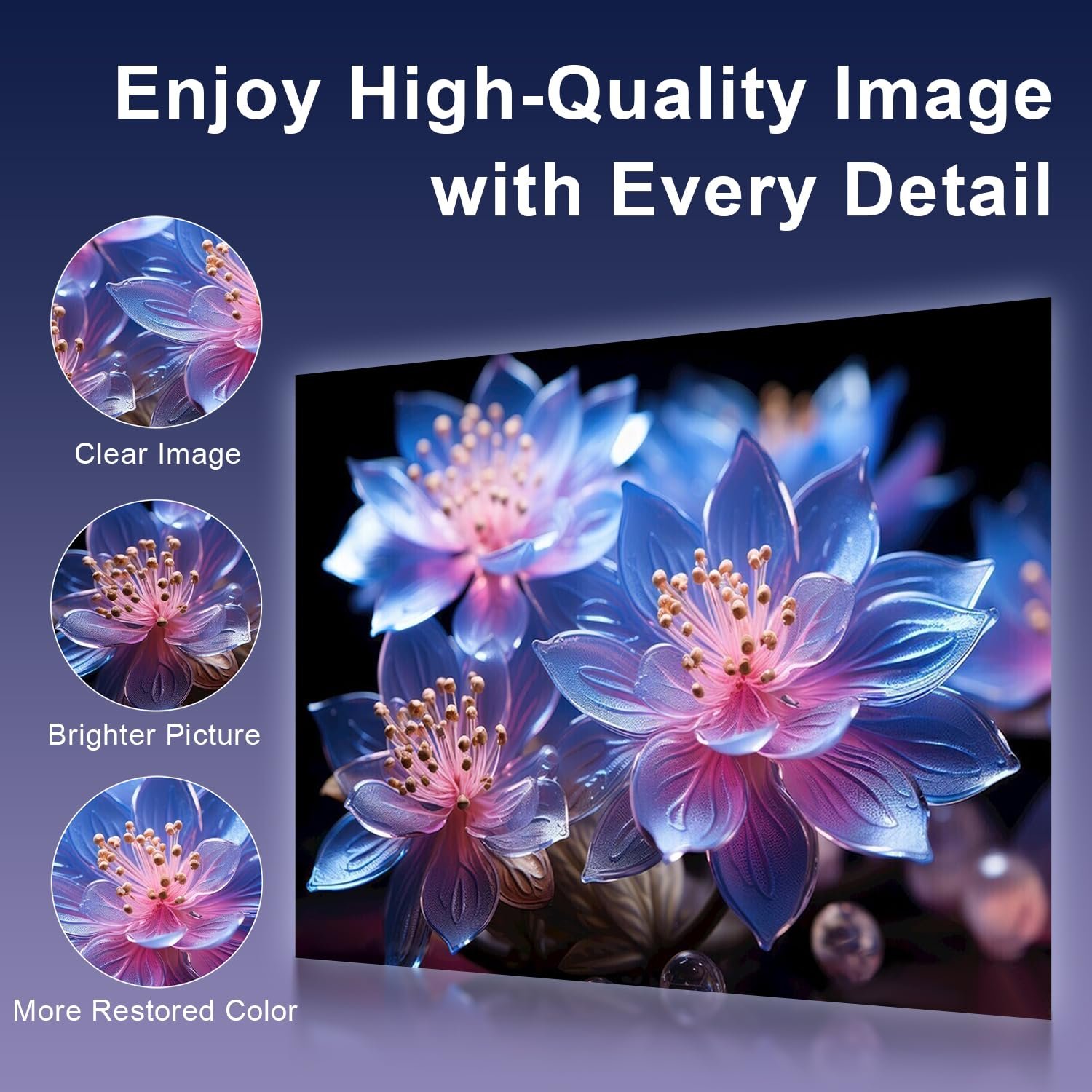 جهاز عرض ذكي 4K 1080P مع تطبيقات مدمجة، بلوتوث واي فاي، كيستون تلقائي، عرض قصير وقابل للتعديل 270° - صغير محمول للأفلام الخارجية HY320 HY300 (أسود) - صورة 11
