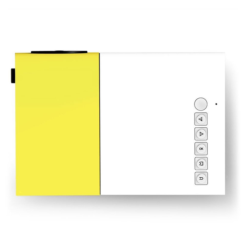جهاز بروجيكتور محمول صغير ال سي دي مع منافذ USB/اس دي/ايه في/HDMI، اصفر، YG-300، 320 x 240 - صورة 2