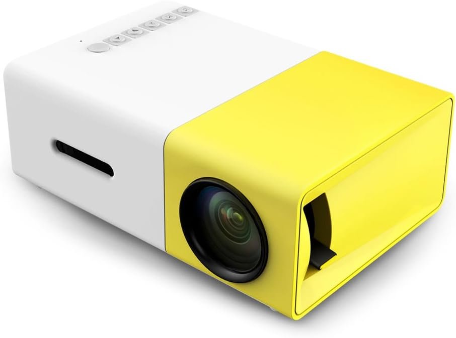 جهاز بروجيكتور محمول صغير ال سي دي مع منافذ USB/اس دي/ايه في/HDMI، اصفر، YG-300، 320 x 240 - صورة 4