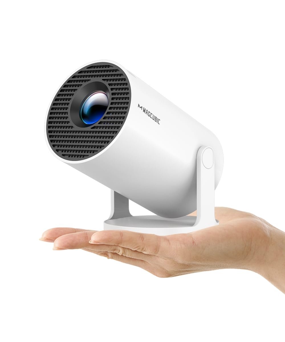 جهاز عرض صغير محمول 5G واي فاي 6 بلوتوث 5.0 اندرويد 11 4K 1080P FHD يدعم 8000 لومن LED تلقائي لتصحيح الانحراف الافقي بدوران 180 درجة للهاتف