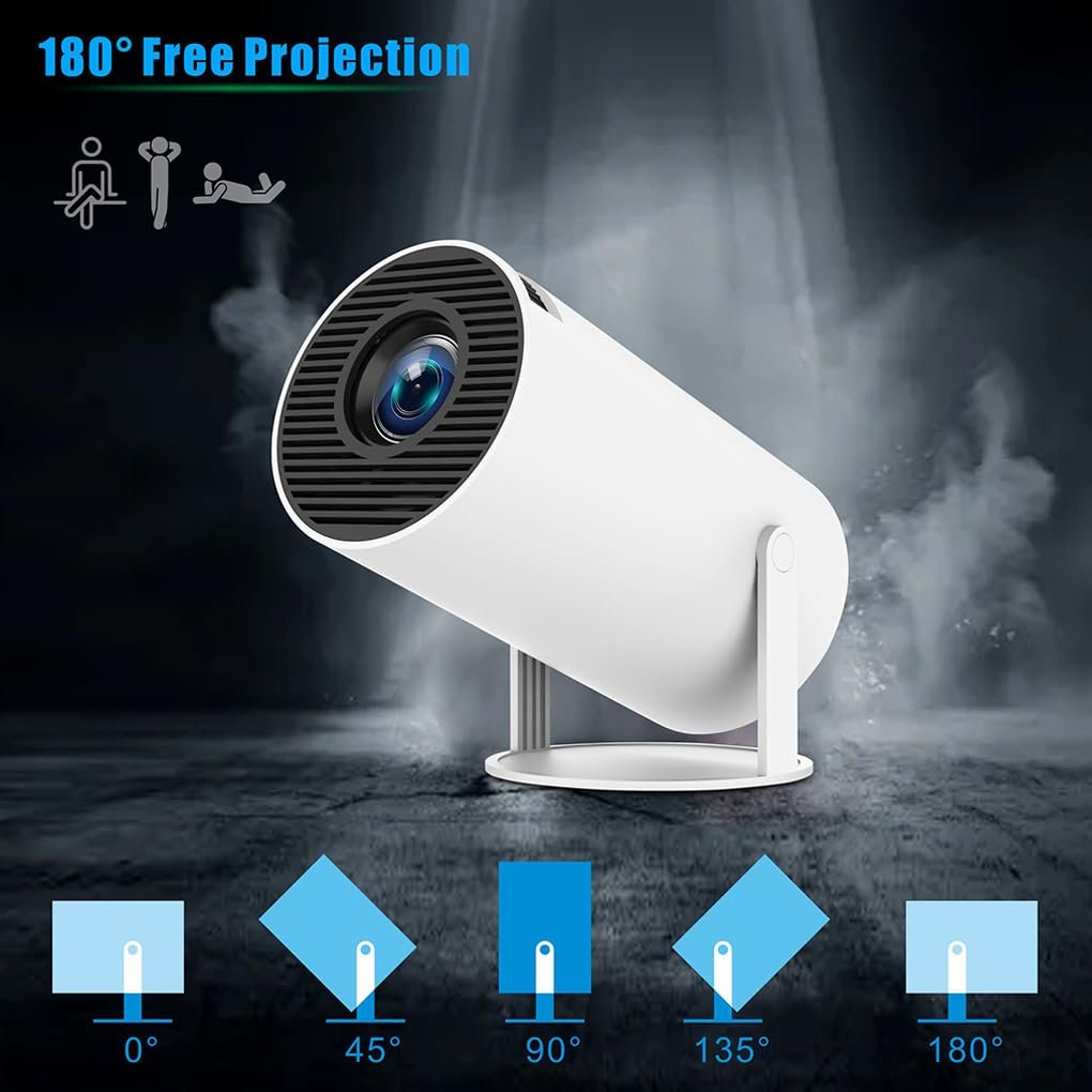 جهاز عرض محمول HY300 برو 720P بنظام تشغيل اندرويد 11.0 وواي فاي 6 وبلوتوث 5.0 للمسرح المنزلي وتصحيح الانحراف التلقائي بزاوية 180 درجة وشاشة مفتوحة 130 انش من اوكلوبفز، 1280 x... - صورة 5