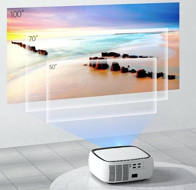 جهاز عرض ذكي بدقة عالية الدقة FHD 1080 بيكسل مع تركيز تلقائي، 5200 لومن، يتميز بانحراف تلقائي ومحاذاة الشاشة وتجنب العوائق للحصول على صورة معايرة في كل مرة - صورة 7