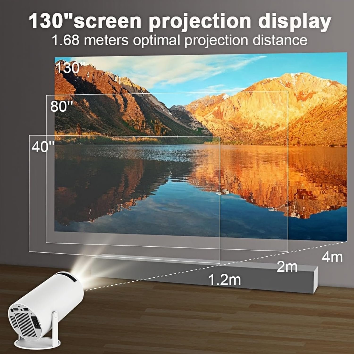 جهاز بروجتكور وحدة تحكم رترو، جهاز عرض ألعاب احترافي 2 في 1 بدقة 4K HD مع أكثر من 40000 لعبة كلاسيكية مدمجة، جهاز عرض تلفزيون ذكي للأماكن الداخلية والخارجية للكريسماس للأطفال - صورة 4