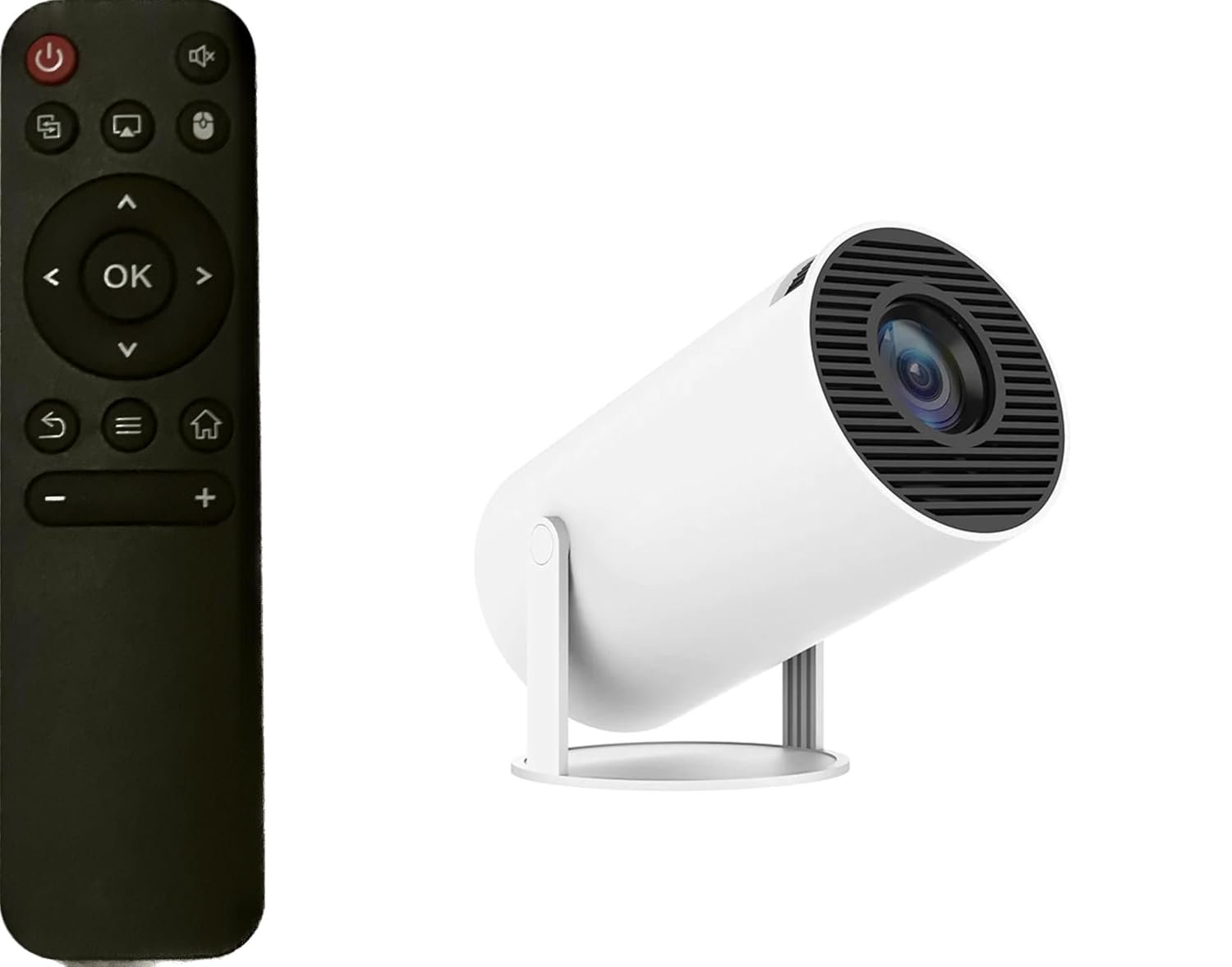 جهاز عرض ذكي بتصميم محمول بدقة 4K مع مكبرات صوت مدمجة يدعم انعكاس الشاشة ويشمل شبكة واي فاي مزدوجة النطاق (2.4/شبكة الجيل الخامس 5G) وتقنية بلوتوث 5، 1024 x 720، أبيض - صورة 2