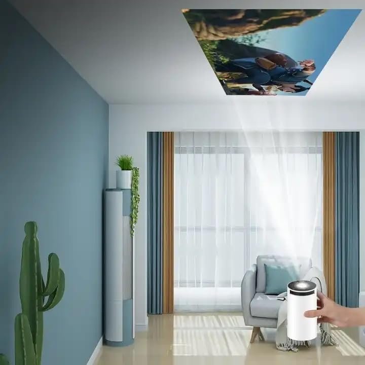 جهاز عرض ذكي بتصميم محمول بدقة 4K مع مكبرات صوت مدمجة يدعم انعكاس الشاشة ويشمل شبكة واي فاي مزدوجة النطاق (2.4/شبكة الجيل الخامس 5G) وتقنية بلوتوث 5، 1024 x 720، أبيض - صورة 7