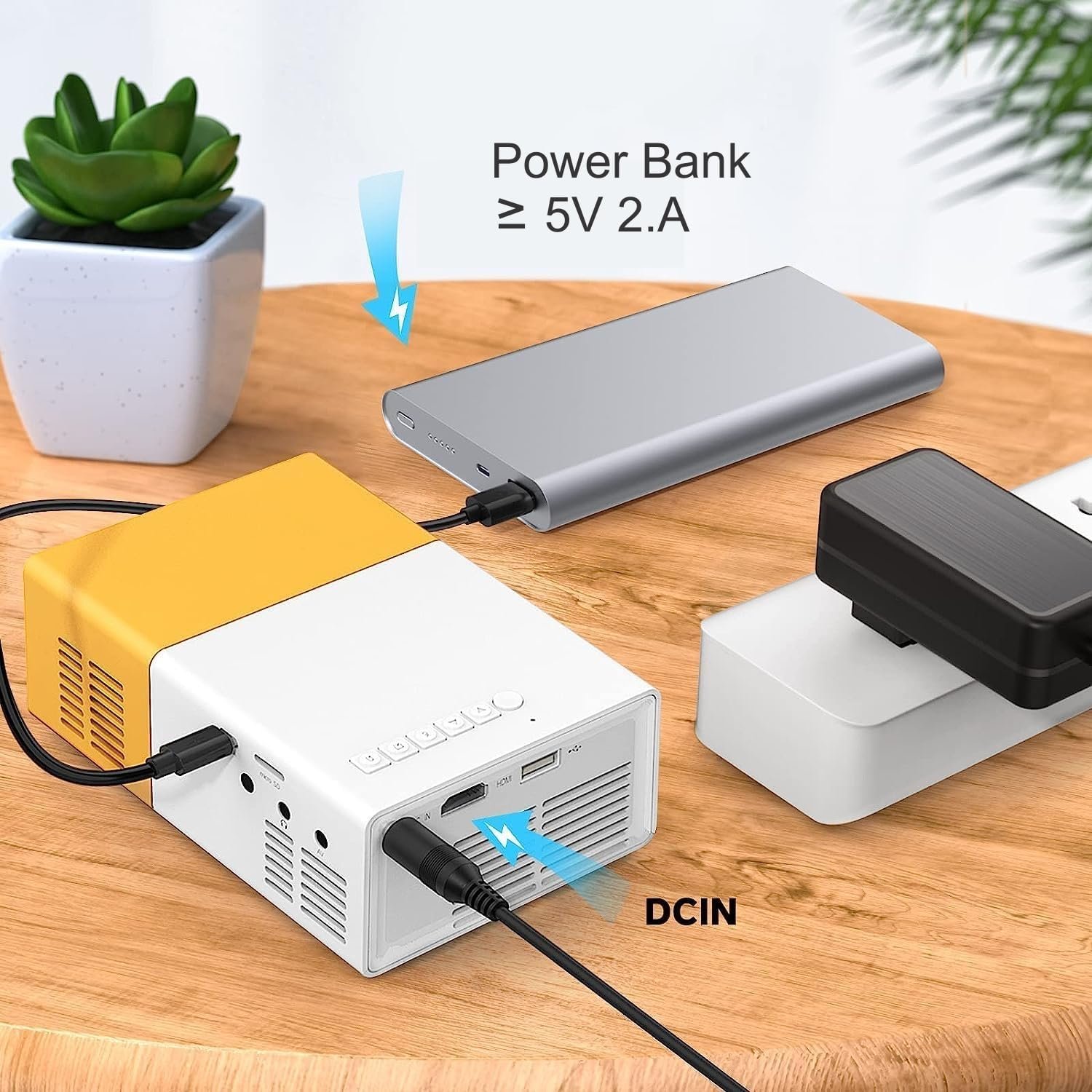جهاز بروجيكتور صغير محمول ذكي YG-300 جهاز عرض مسرح منزلي يدعم دقة 4K و720P مع منفذ USB وجهاز تحكم، متوافق مع الموبايل واللاب توب وتي في ستيك - صورة 4