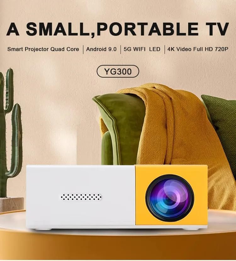 جهاز بروجيكتور صغير محمول ذكي YG-300 جهاز عرض مسرح منزلي يدعم دقة 4K و720P مع منفذ USB وجهاز تحكم، متوافق مع الموبايل واللاب توب وتي في ستيك - صورة 10