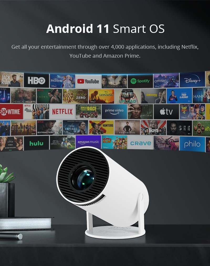 جهاز عرض فري ستايل جي 2 بتقنية الواي فاي وبدقة HD 1080 و4K يدعم شاشة 130 انش | 4500 لومن (150 ANSI) | اندرويد 11، بلوتوث، ونسخ الشاشة، تكبير رقمي، ايه في، HDMI، USB، مخرج صوت... - صورة 5