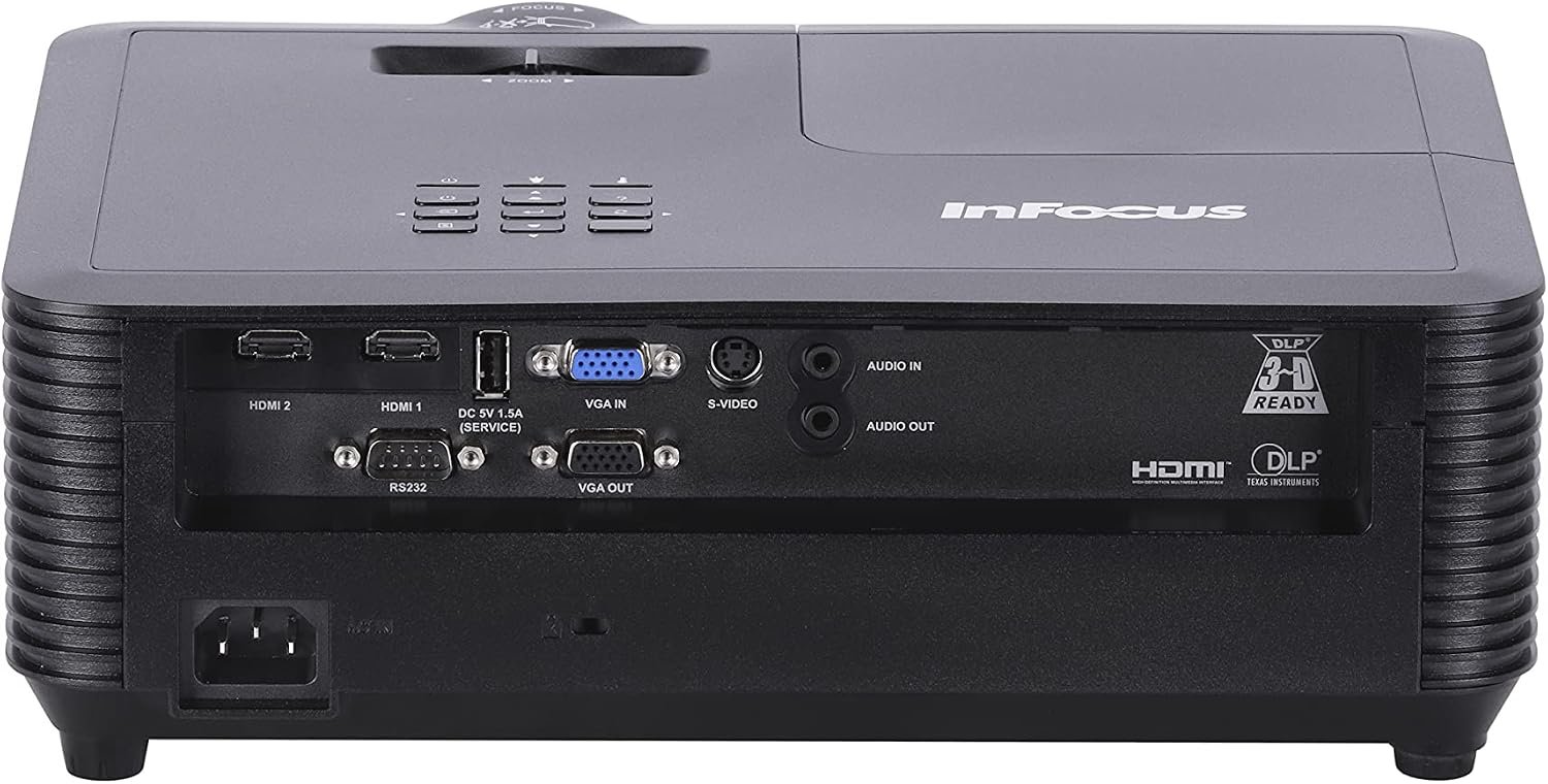جهاز عرض رقمي انفوكس IN112BB، منفذ HDMI وتقنية معالجة رقمية للضوء ثلاثية الأبعاد، مع منافذ اتصال متعددة، للمسرح المنزلي والعروض التجارية والتعليمية من ان فوكاس - صورة 4