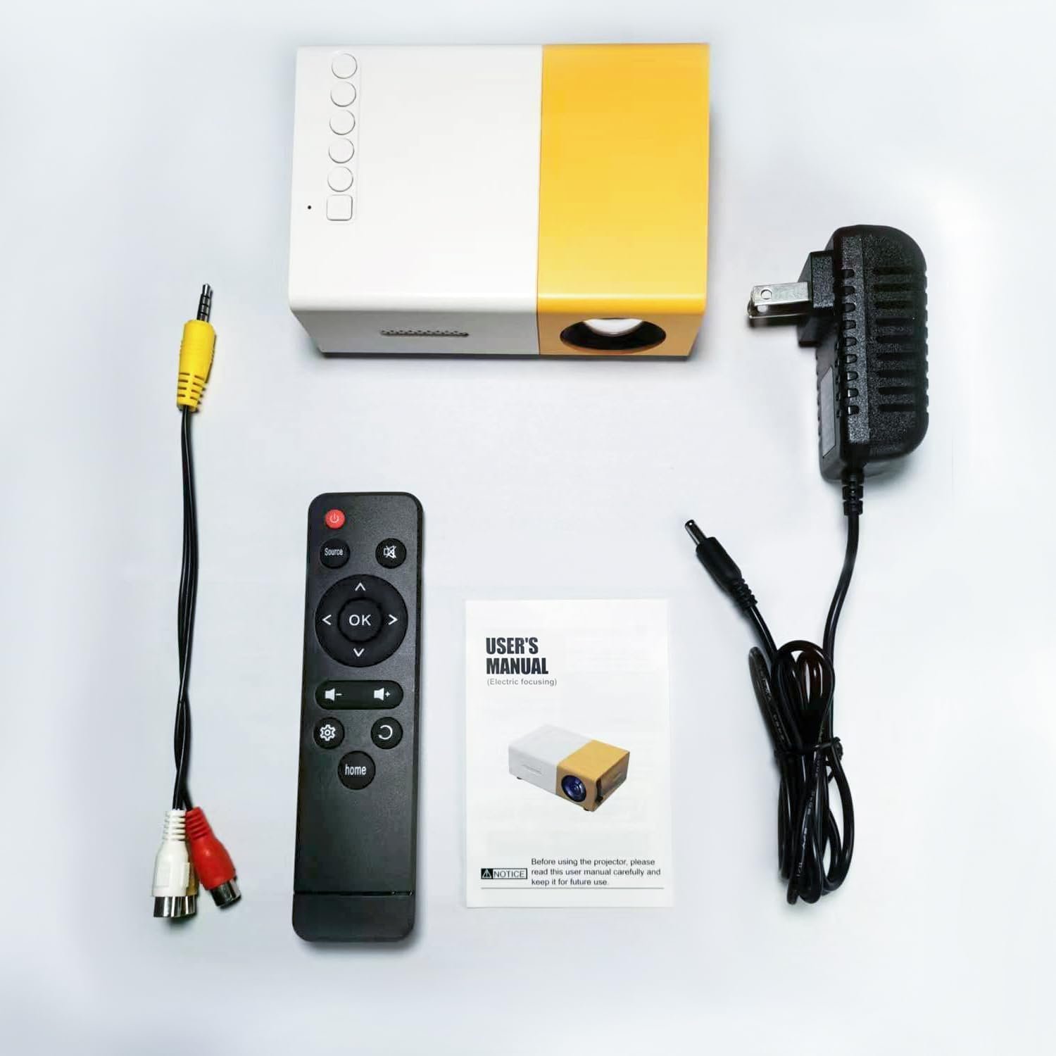 جهاز عرض صغير محمول LED بدقة 1080P للحفلات المنزلية والاجتماعات والمسرح (نسخة مطورة 2020)، واي فاي، 480 x 320، أبيض - صورة 2