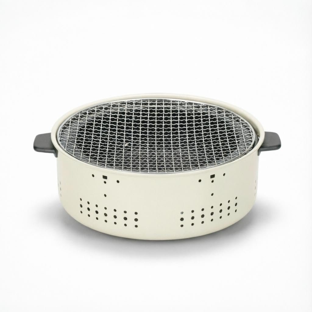 Lightweight Grill - Portable multi-purpose charcoal BBQ with dense mesh for smoke-free healthy cooking, designed for easy transport during outdoor picnics and camping activities... - صورة 3