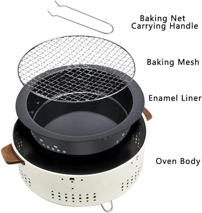 BBQ Rack - Multifunctional mini round charcoal grill stand for outdoor camping and home use. Portable barbecue stove designed for grilling steaks and meats efficiently. Compact... - صورة 5