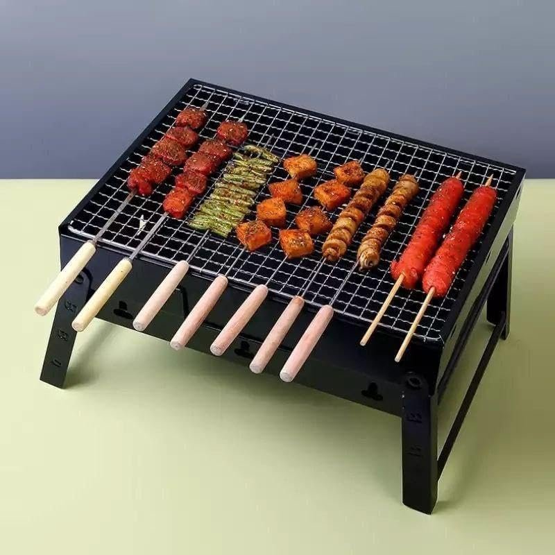 Barbecue Oven - Portable Black Charcoal Grill Toaster for Outdoor Use, Features Easy Assembly Design, Heat Resistant Handles, and Perfect for Picnics, Tailgating, and Garden... - صورة 5
