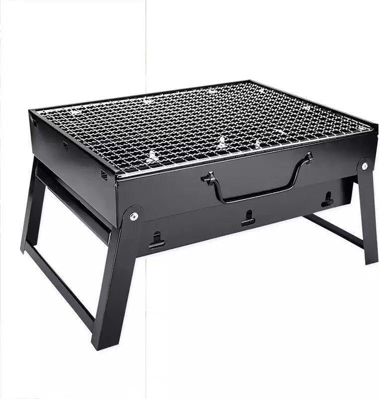 BBQ Oven - Large Capacity Portable Charcoal Barbecue Grill Toaster in Black, Features Stable Legs and Easy Clean Ash Pan, Perfect for Outdoor Cooking, Grilling Steaks, Chicken,... - صورة 3