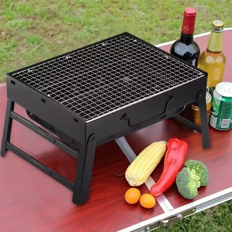 BBQ Oven - Large Capacity Portable Charcoal Barbecue Grill Toaster in Black, Features Stable Legs and Easy Clean Ash Pan, Perfect for Outdoor Cooking, Grilling Steaks, Chicken,... - صورة 7