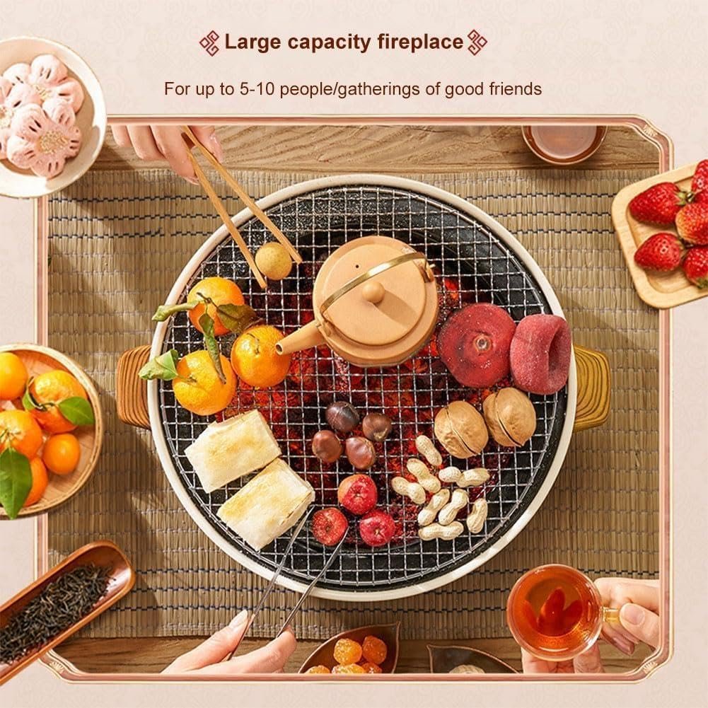 Portable Grill - Compact round charcoal barbecue rack for outdoor camping, home parties, and steak grilling. Multifunctional mini stove stand ensures easy cooking anywhere with... - صورة 2