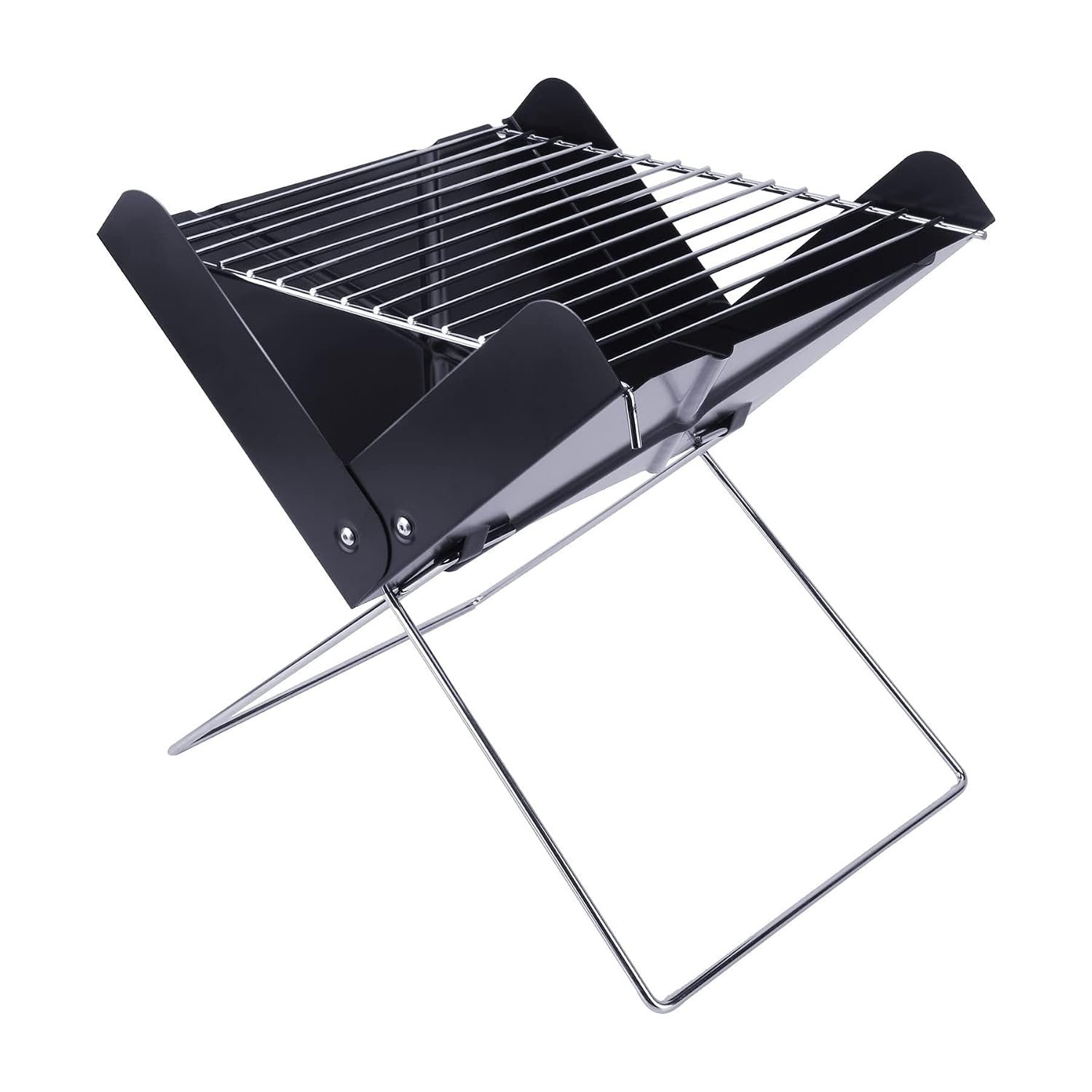 Charcoal Barbecue - Lightweight Folding Grill with Notebook Shape Design, 12 Inch Portable Mini Tabletop BBQ, Detachable and Collapsible Structure for Camping, Hiking, and... - صورة 6
