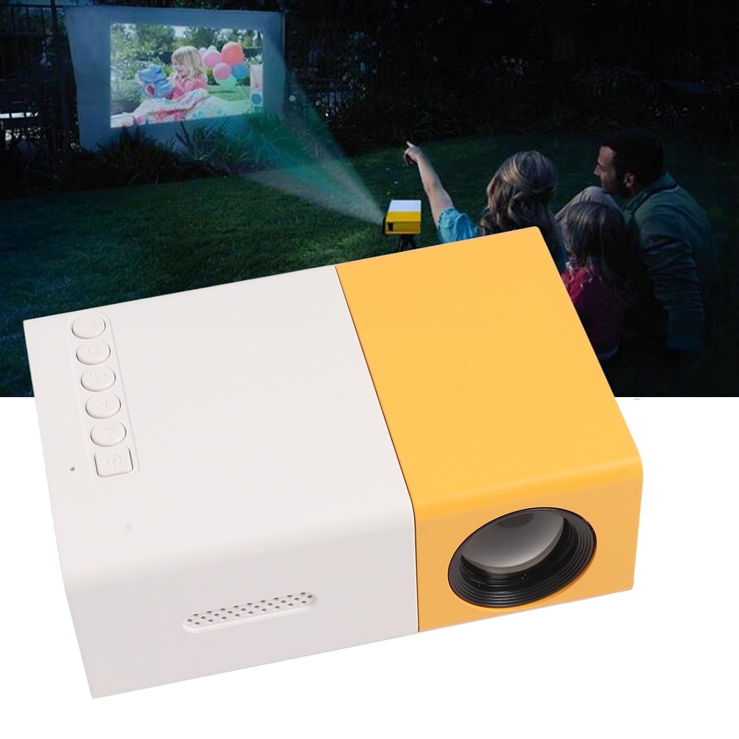 جهاز عرض صغير محمول FHD 320P للوسائط المتعددة للسينما المنزلية، جيب LED لاجهزة اللابتوب ووحدات تحكم الالعاب وبطاقات TF والكاميرات واقراص U، 1920 x 1080، ال بريكو، (HDMI، USB) - صورة 11