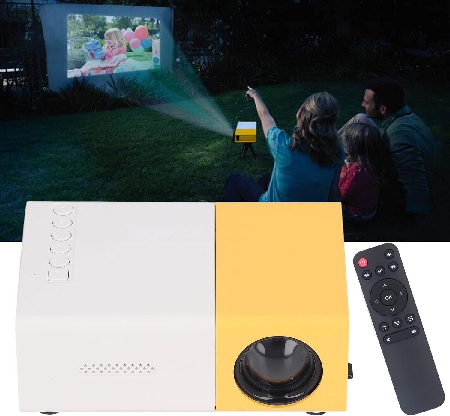 جهاز عرض محمول، صغير 240x320 4:3 TFT LCD، شاشة 24-60 انش، سينما بشاشة كبيرة، للمنزل والخارج، يدعم عمر LED 30000 ساعة (EU)، 1920 x 1080 - صورة 5