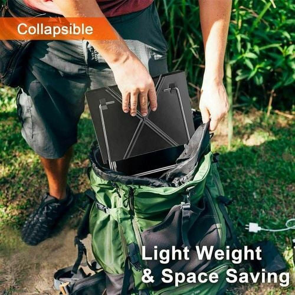 Mini Portable BBQ Grill – Foldable Charcoal Grill for Camping, Travel & Picnics, Heavy Duty Outdoor Barbecue for Home & Garden (Black (One pack)) - صورة 6