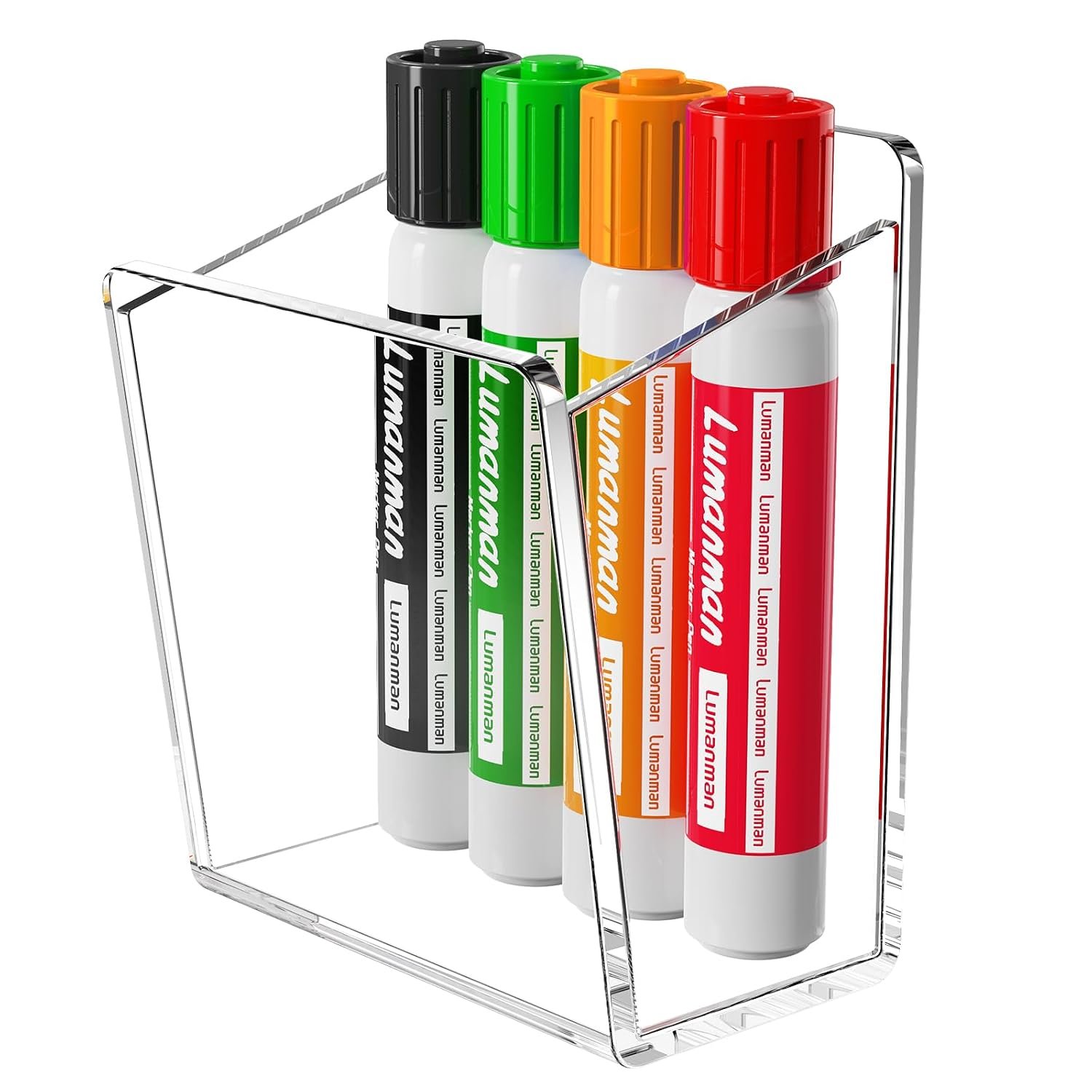 Acrylic Whiteboard Marker Holder, Magnetic or Adhesive Mount Marker Organizer for Fridge, Classroom and Office, Clear Dry Erase Marker Storage, Holds 8+ Markers - صورة 9