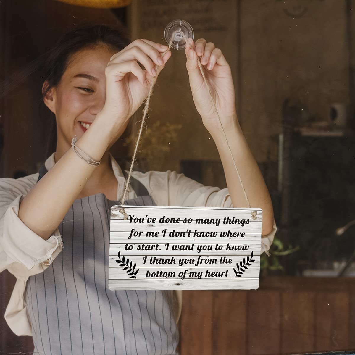 لافتة شكر هدية لمنزل المزرعة بعبارة «You've Done So Many Things For Me» لافتة خشبية معلقة على الحائط بتصميم رترو لديكور المنزل مقاس 30 × 15 سم - صورة 5