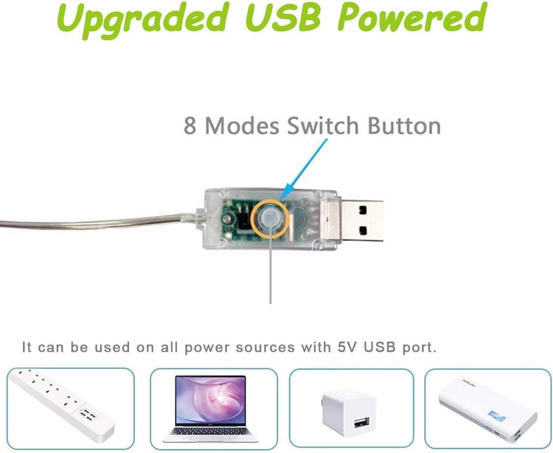 سلسلة أضواء جلوكلوز لستارة النافذة من دوبكارت، 300 مصباح LED بمنفذ USB مع جهاز تحكم لتغيير الألوان، للأماكن الداخلية كالمنزل وغرفة النوم والأماكن الخارجية كخلفية وديكور لحفلات... - صورة 3