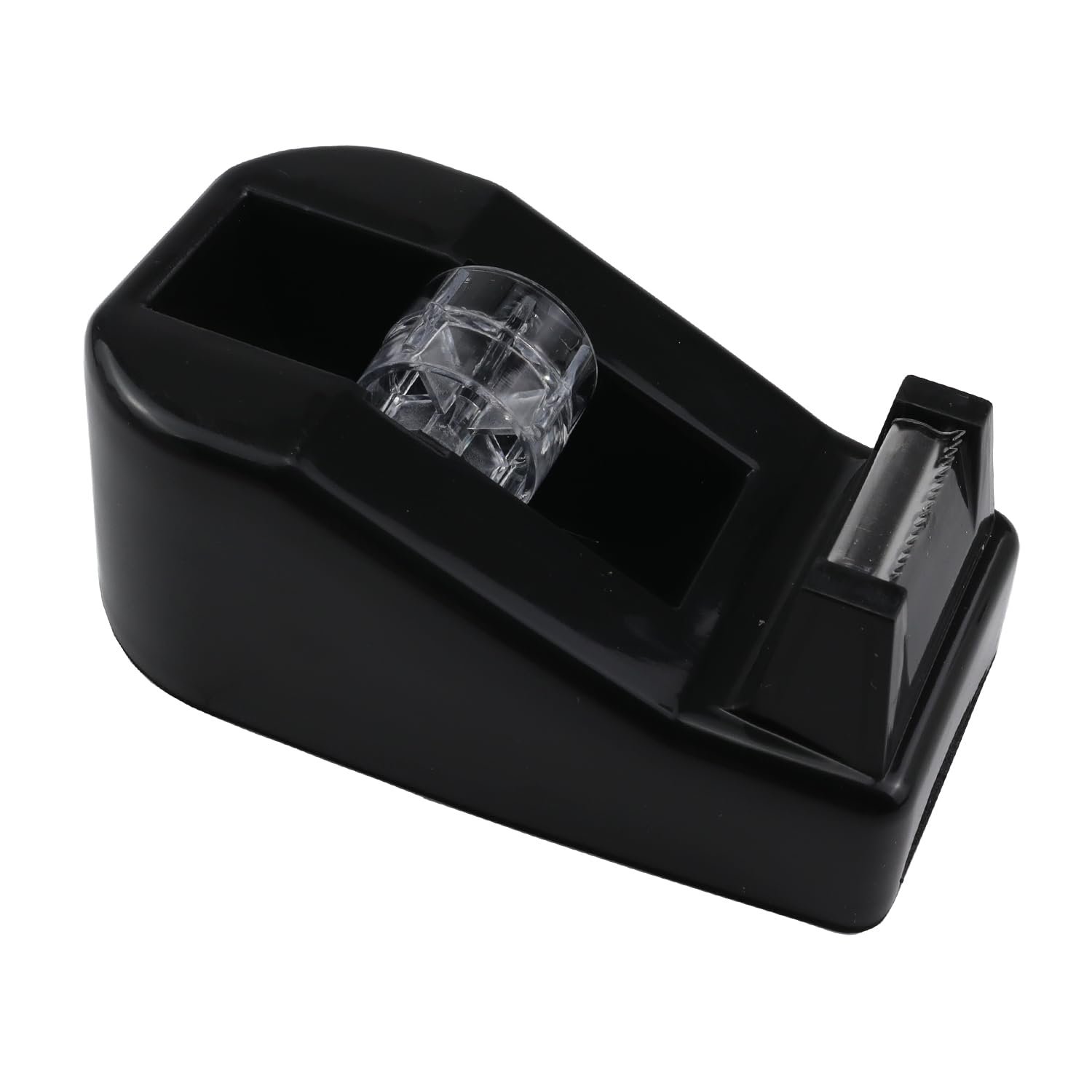 1Pcs Desktop Tape Dispenser,Adhesive Roll Holder with Weighted Nonskid Base,Office Tape Dispensers for School, Office and Home (Black) - صورة 6