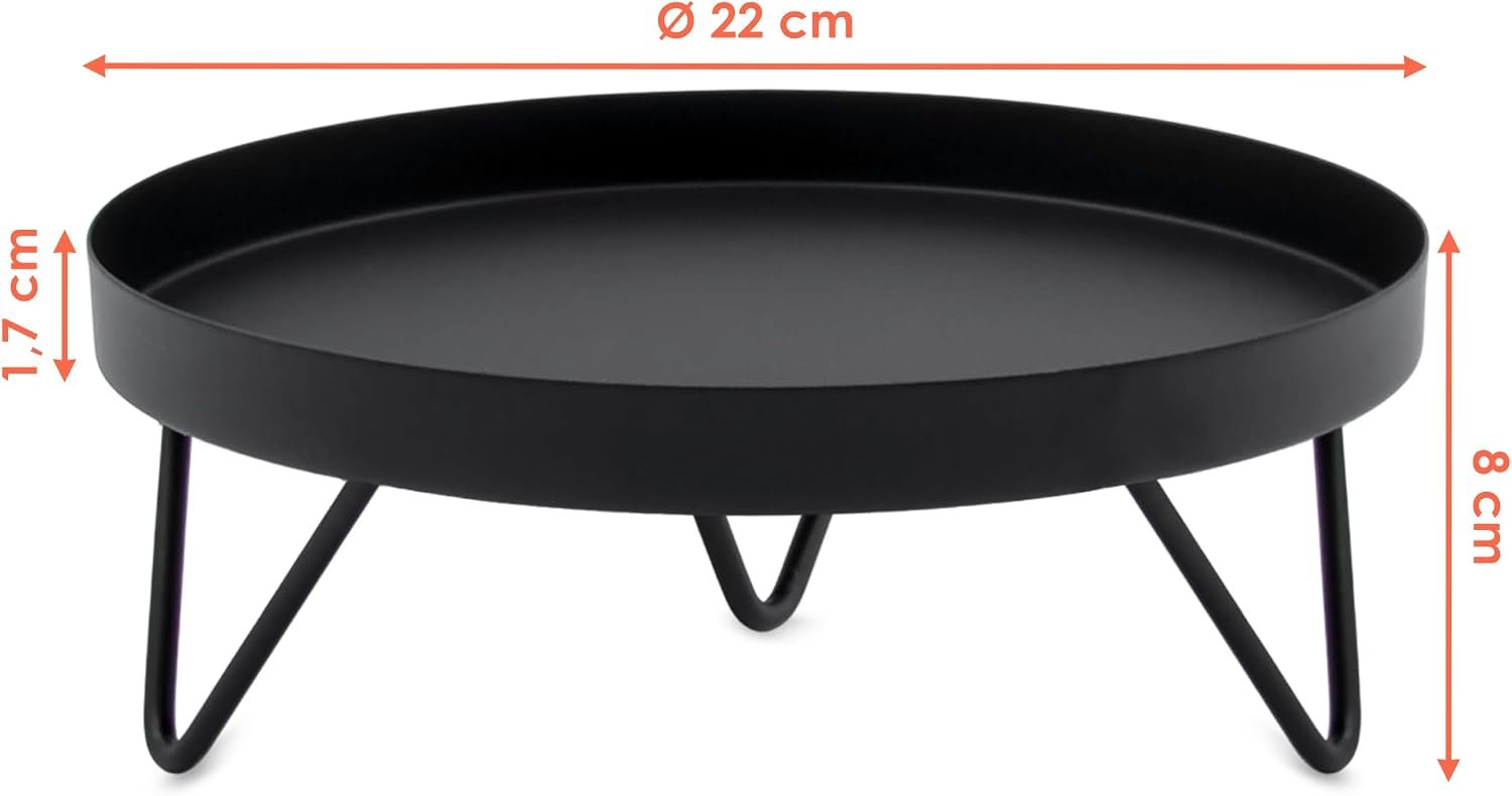 Spetebo Flower Stand Metal Black Round – Diameter 22 cm – Flower Stool Industrial Design for Indoor Use – Plant Stand Flower Plate Plant Pedestal Flower Pot Stand Plants... - صورة 2