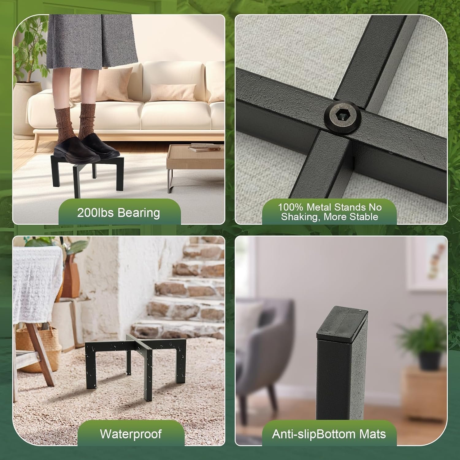 Heavy-Duty Metal Plant Stands Indoor Outdoor - 2/3 Pack Black Modern Flower Pot Holder Stands for 5-12 Inch Pots(Plant Not Included) (2Pcs) - صورة 2