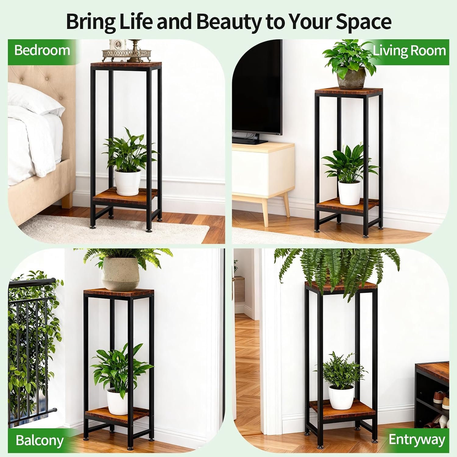 Plant Stand Indoor 2 Tier Heavy Duty Plant Stand for Indoor Outdoor Plants Metal Pedestal Stand 31" Tall Flower Pot Stand Modern Plant Holder for Bedroom Living Room Balcony Patio - صورة 6
