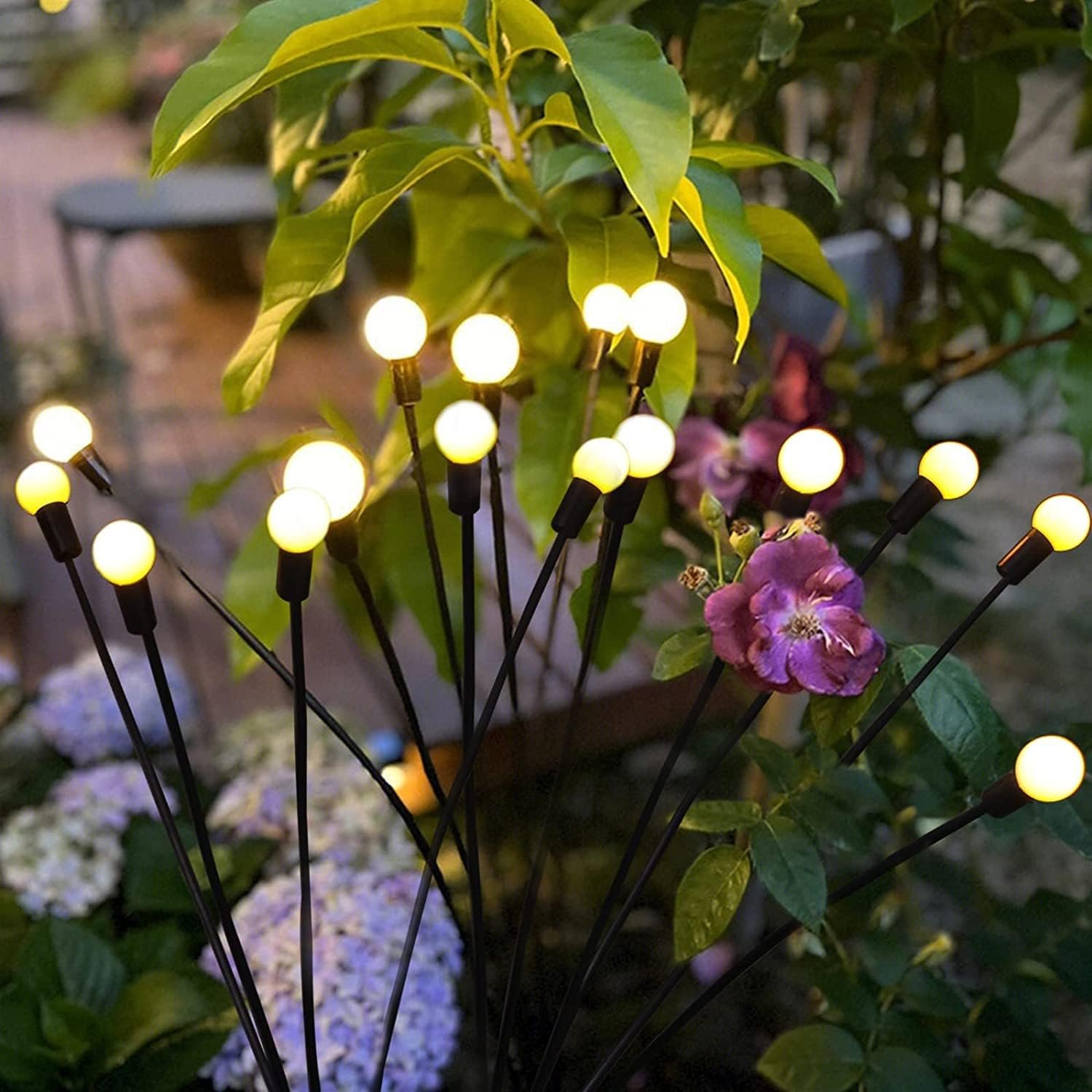 واي جي اف وال مصابيح حديقة تعمل بالطاقة الشمسية من فايرفلاي - للاستخدام الخارجي، 16 مصباح LED لكل منها (ابيض دافئ، عبوة من قطعتين) - صورة 6