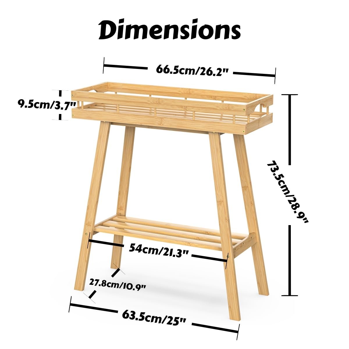 BAMBANG Bamboo Plant Stand Indoor, 2 Tier Small Plant Table, Tall Plant Stand for Indoor Plants, Window Sill Plant Shelf, Flower Pot Holder Plant Bench Plant Rack for Living... - صورة 6