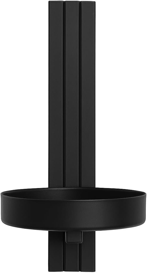 Plant Shelf Wall - Hanging Flower Holder - Made of Metal, Modern Wall Decoration for Living Room, Teenager's Room, Bedroom, Kitchen - 12 x 15 x 24 cm - Black - Pot Hole Diameter... - صورة 4