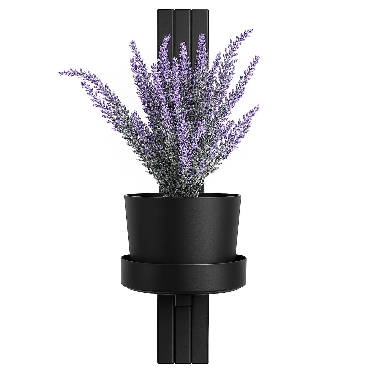 Plant Shelf Wall - Hanging Flower Holder - Made of Metal, Modern Wall Decoration for Living Room, Teenager's Room, Bedroom, Kitchen - 12 x 15 x 24 cm - Black - Pot Hole Diameter... - صورة 7