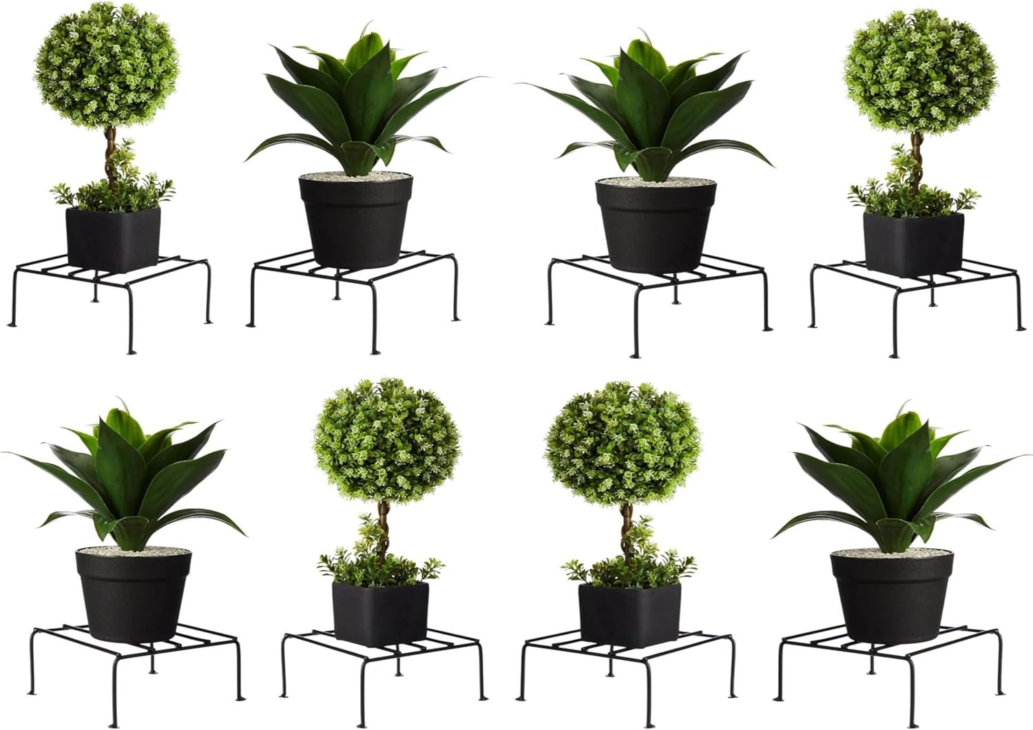Multiple Black Metal Plant Stand | Plant Stand for Balcony | Outdoor Indoor Planter (4LS)