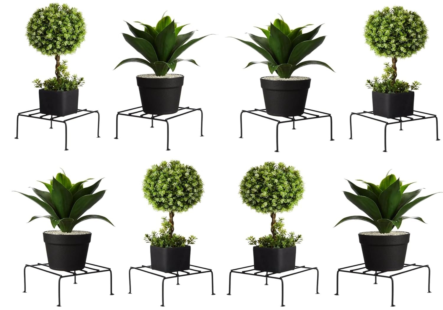 Multiple Black Metal Plant Stand | Plant Stand for Balcony | Outdoor Indoor Planter (4LS) - صورة 4