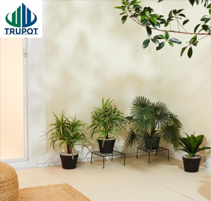 Multiple Black Metal Plant Stand | Plant Stand for Balcony | Outdoor Indoor Planter (4LS) - صورة 11