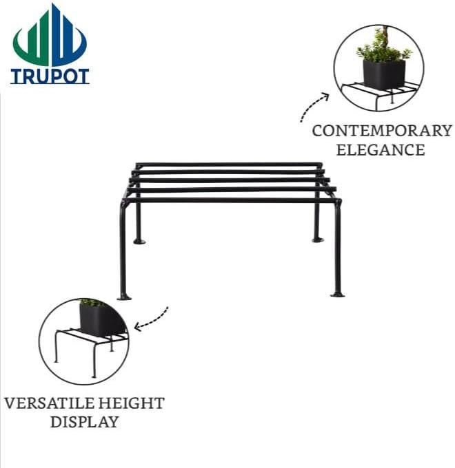 Multiple Black Metal Plant Stand | Plant Stand for Balcony | Outdoor Indoor Planter (4LS) - صورة 9